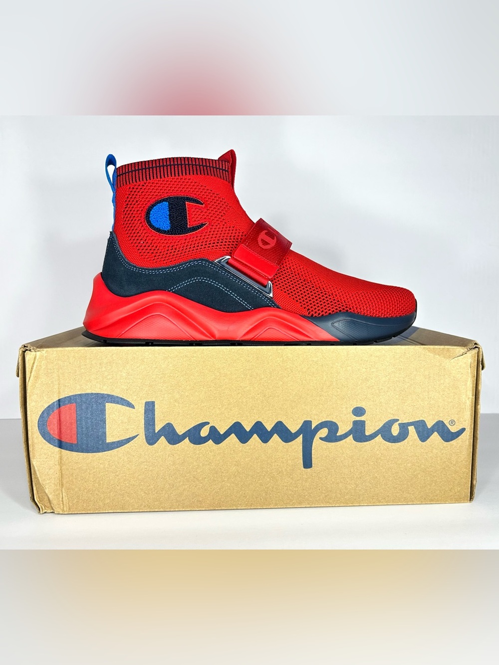 Champion Rally Lockdown Mens Red Mesh Lifestyle Sneakers Shoes
